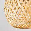 Boho Cluster-plafondlamp Basto met 4 gevlochten bamboeschermen in natuurlijke kleuren
