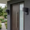 Wandlamp voor buiten Kingstown, 2-delige set met halfronde kap, bewegingsmelder