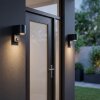 Wandlamp voor buiten Kingstown, 2-delige set met halfronde kap, bewegingsmelder