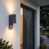Wandlamp voor buiten Kingstown, halfronde behuizing met helder glas en bewegingssensor