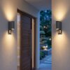 Wandlamp voor buiten Kingstown, halfronde vorm, set van 2, bewegingssensor, IP44