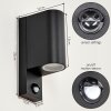 Wandlamp voor buiten Kingstown, halfronde vorm, set van 2, bewegingssensor, IP44