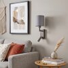 LED-nachtkastje-leeslamp Turil, draaibare leesspot, grijze stoffen kap, 3000 Kelvin warmwit