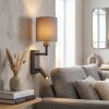 LED-nachtkastje-leeslamp Turil, draaibare leesspot, grijze stoffen kap, 3000 Kelvin warmwit