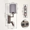 Turil LED wandlamp met leeslamp, set van 2, draaibare leeslamp en stoffen kap