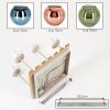 Boho plafondlamp Koyoto met 4 bonte glazen bollen en houten lamellenplaat