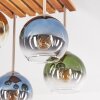 Boho Kogellampje Koyoto met vier bonte glazen bollen en lamellenplaat