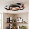 Moderne LED-plafondlamp Selani met houten dwarsbalken voor lage plafonds, 2700-6500 Kelvin