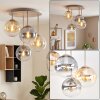 Plafondlamp Gastor met cluster 4 glazen bollen in amber, helder en rookkleurig, ø 15 cm, E14