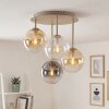 Moderne Cluster-plafondlamp Gastor met 4 glazen bollen in amber, helder en rookkleurig