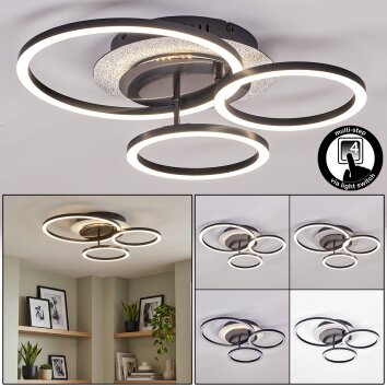 LED-plafondlamp Kordex met 3 overlappende lichtkringen, draaibaar, 4000 Kelvin neutraalwit