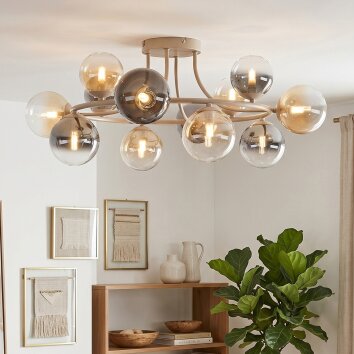 Chehalis ronde plafondlamp met bollen, 12-lichts plafondlamp G9 Ø 76 cm