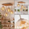 Cluster-plafondlamp Gastor met 4 amberkleurige, heldere glazen bollen in bohostijl