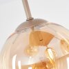 Cluster-plafondlamp Gastor met 4 amberkleurige, heldere glazen bollen in bohostijl