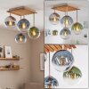 Gastor 4-lichts plafondlamp met bolkappen, E14, retrostijl voor woonkamer