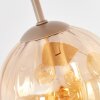 Boho Kogellampje Koyoto met 4 amberkleurige bollen op houten lamellen