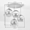 Koyoto 4-lichts plafondlamp met bolkappen Ø 38 cm modern retro voor eetkamer