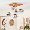 Koyoto plafondlamp 5-lichts met bolkappen E14, boho retro eetkamerlamp