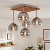 Koyoto plafondlamp 5-lichts met bolkappen E14, boho retro eetkamerlamp