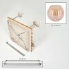 Boho-plafondlamp Koyoto met houten lamellenplaat en amberkleurige glazen bollen