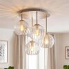 Koyoto plafondlamp rond Ø 38 cm, 4-lichts met bolvormige kappen, retro