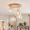 Koyoto plafondlamp rond Ø 38 cm, 4-lichts met bolvormige kappen, retro