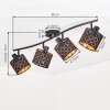 Tallaboa 4-lichts plafondlamp met draaibare spots en rasterkap, woonkamer
