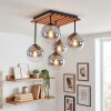 Gastor 5-lichts plafondlamp met bolkappen, lattenframe voor eetkamer en woonkamer