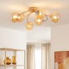Chehalis retro 6-lichts plafondlamp met bolkappen, G9, ø 58 cm, voor woonkamer