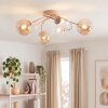 Chehalis plafondlamp met bolkappen, 6-lichts, rond retro design, G9
