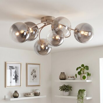Chehalis plafondlamp met bollen, 6-lichts retro design, ø 64 cm