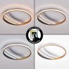 Ronde plafondlamp Calista LED met ringvorm, goud, instelbare lichtkleur 3000-6000 Kelvin
