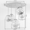 Chehalis vintage plafondlamp met bolkappen, 5-lichts G9, rond Ø 45 cm