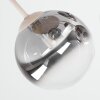 Plafondlamp Chehalis in clusteropstelling met 5 rook- en heldere glazen bollen, ø 15 cm