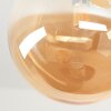Moderne cluster-plafondlamp Chehalis met 5 amberkleurige glazen bollen ø 15 cm