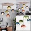 Moderne Kogel-plafondlamp Chehalis met cluster van 5 kleurrijke glazen kappen