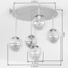 Moderne Kogel-plafondlamp Chehalis met cluster van 5 kleurrijke glazen kappen