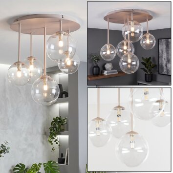 Chehalis plafondlamp met bolkappen, 5-lichts, G9, rond, voor eetkamer