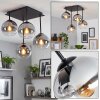 Koyoto 4-lichts plafondlamp met bolkappen, retro voor woonkamer en eetkamer