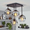 Koyoto 4-lichts plafondlamp met bolkappen, retro voor woonkamer en eetkamer