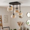 Koyoto 4-lichts plafondlamp met bolvormige kappen, E14, modern vintage