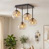Koyoto 4-lichts plafondlamp met bolvormige kappen, E14, modern vintage