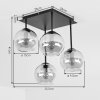 Koyoto 4-lichts plafondlamp met bolvormige kappen, E14, modern vintage