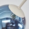 Retro Kogellampje Chehalis met zes glazen bollen in blauw, groen en koperkleurig
