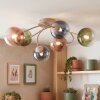 Moderne Cluster-plafondlamp Chehalis met zes kleurrijke glazen bollen, ø 12 cm