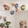 Chehalis retro plafondlamp bollen, gebogen 6-lichts design, ø 64 cm