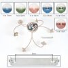 Chehalis retro plafondlamp bollen, gebogen 6-lichts design, ø 64 cm
