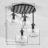 Kogel-plafondlamp Koyoto met 4 geribbelde heldere glazen kappen, ø 15 cm, E14