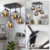 Koyoto 4-lichts plafondlamp met bolkappen, E14, modern retro design