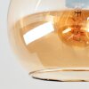 Moderne Cluster-plafondlamp Koyoto met 4 glazen bollen in amber, chroom en rookkleur